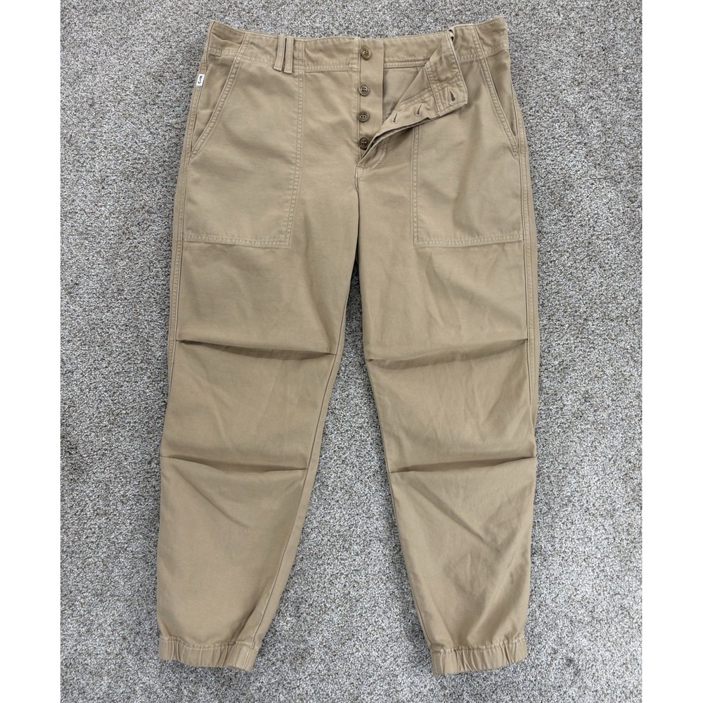 Citizens of Humanity Agni Pant Womens 30 Khaki Cotton Button Fly Cropped Utility